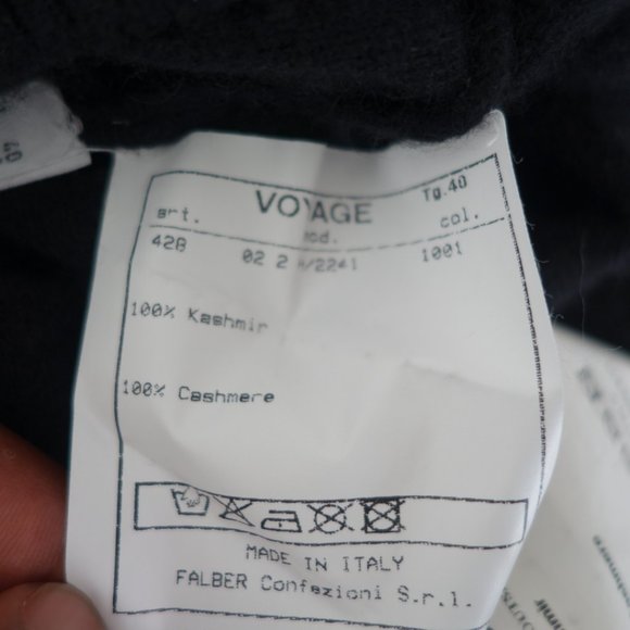 Vtg Voyage Logo Black Cashmere Sweater Vest With Long Neck Made In Italy, Sz 6 - Picture 6 of 11